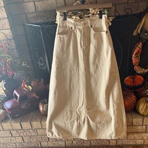 Stylish Cream Maxi Skirt